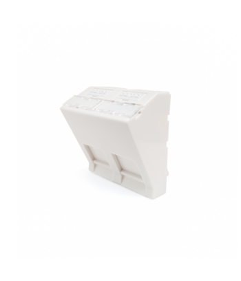 adaptateur 45x45 angulaire pour module rj45 1 ou 2 portes