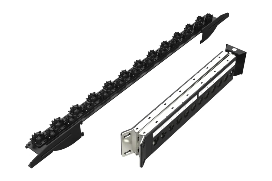 Angled Patch Panel Empty – 24 Ports – 1U from barpa
